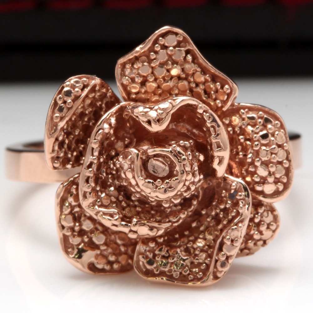 COPY - 14k Solid Rose Gold Flower Ring